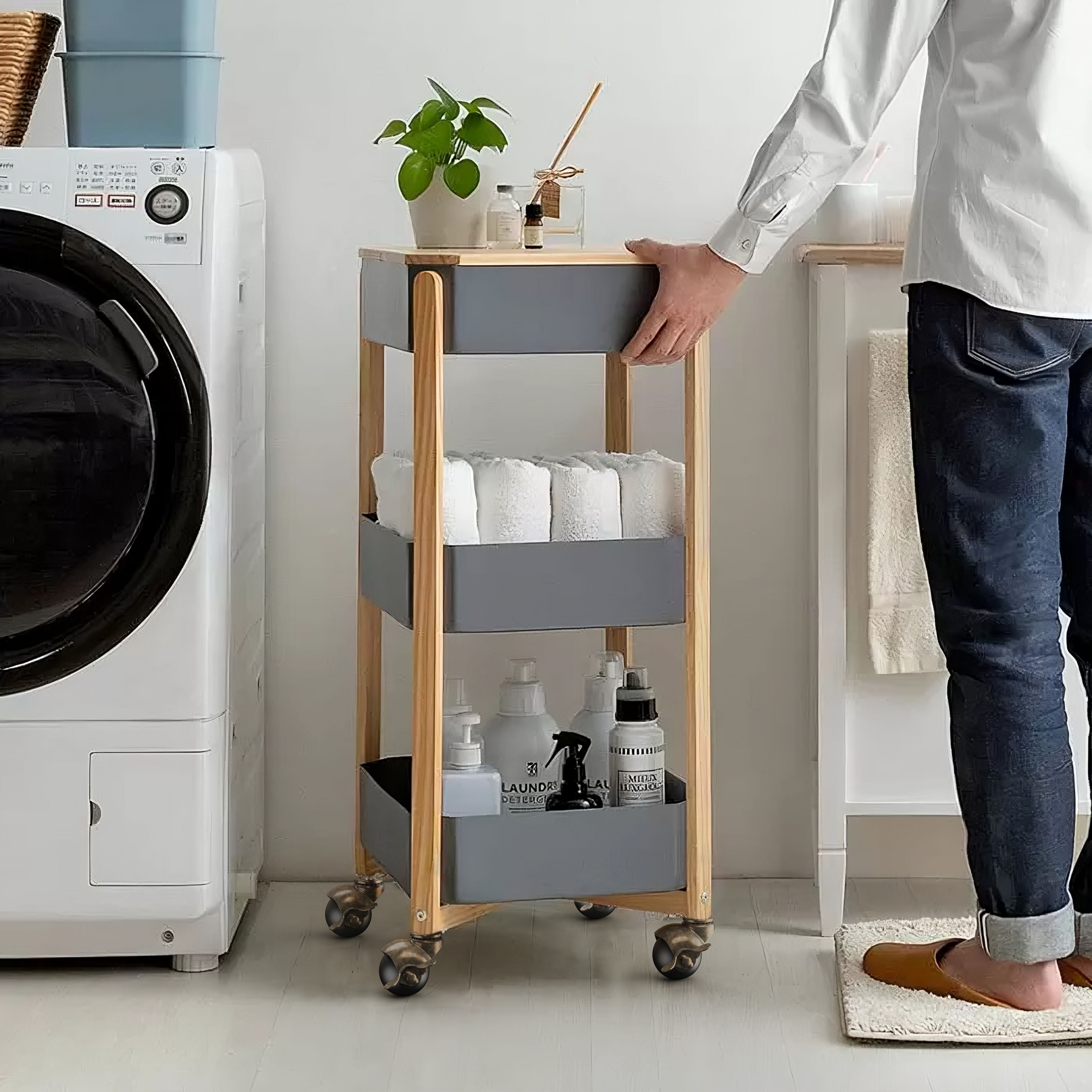 2 in Ball Stem Casters Brass with Brake Steam Threaded 1.5"X0.3"