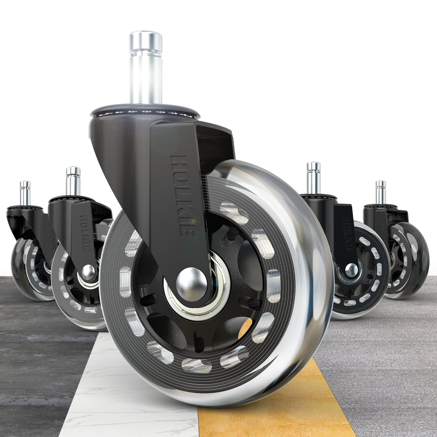 Transparent Office Chair Wheels 10x22mm