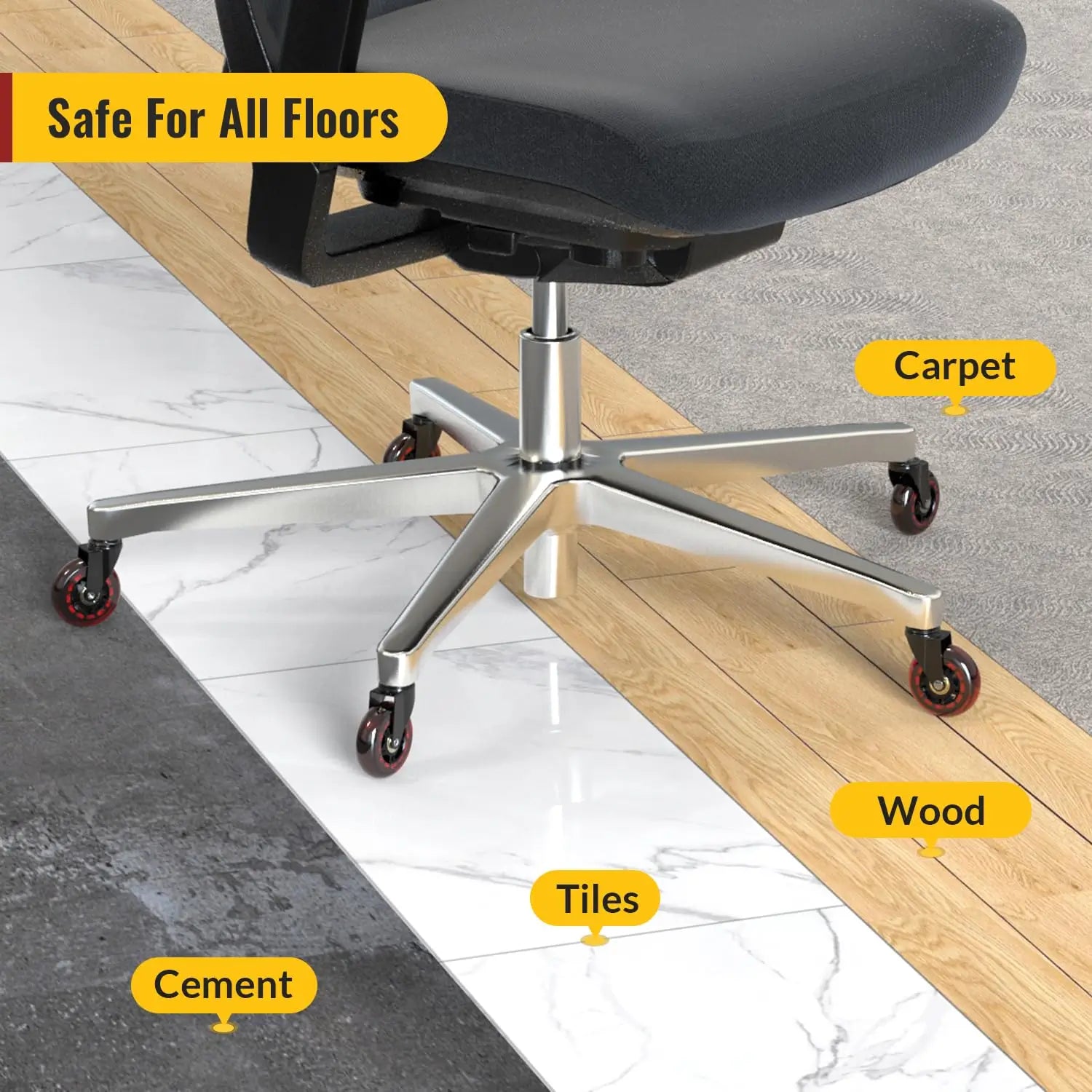 Red Office Chair Wheels 11x22mm