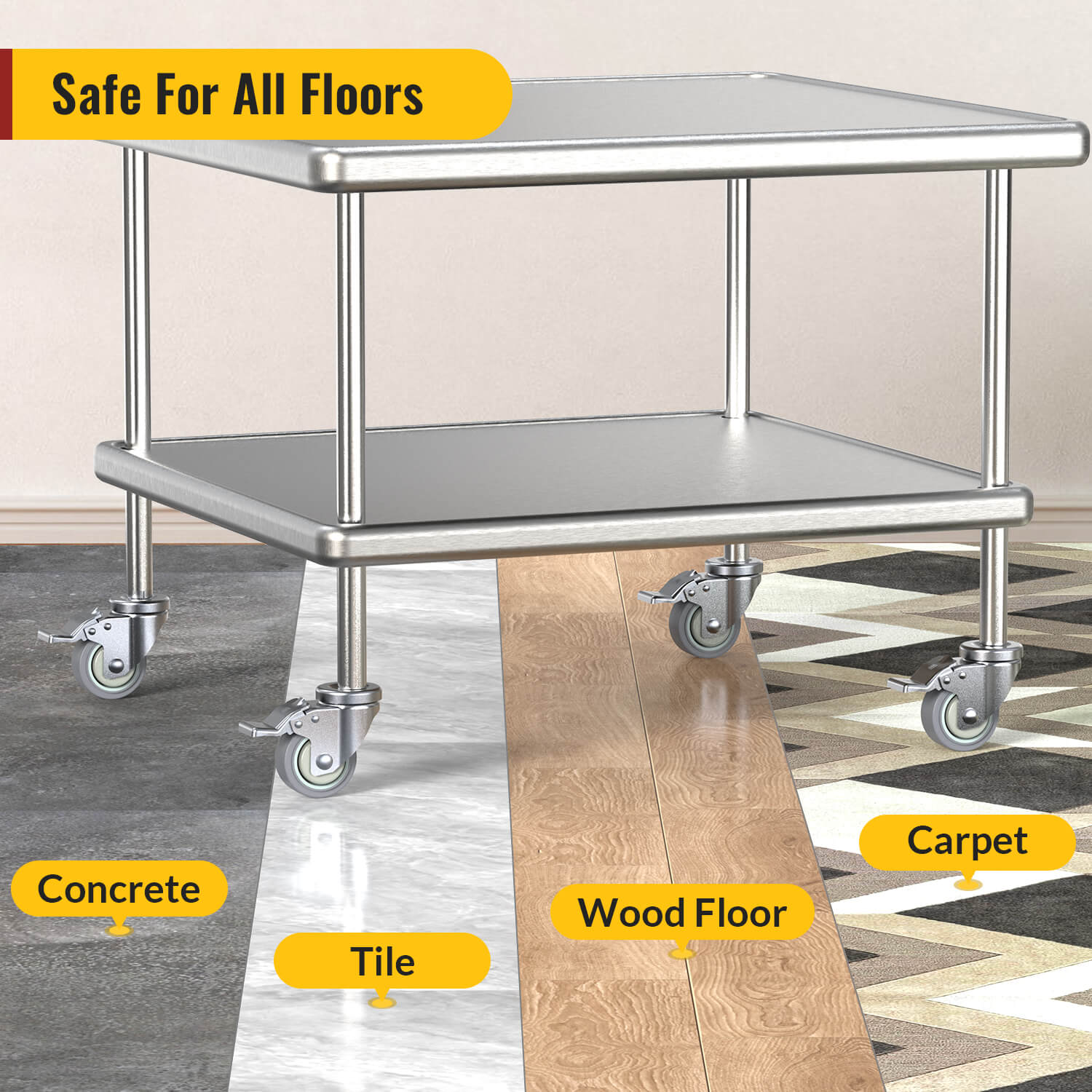 3-inch adjustable expanding stem casters rolling smoothly on multiple floor types - Holkie