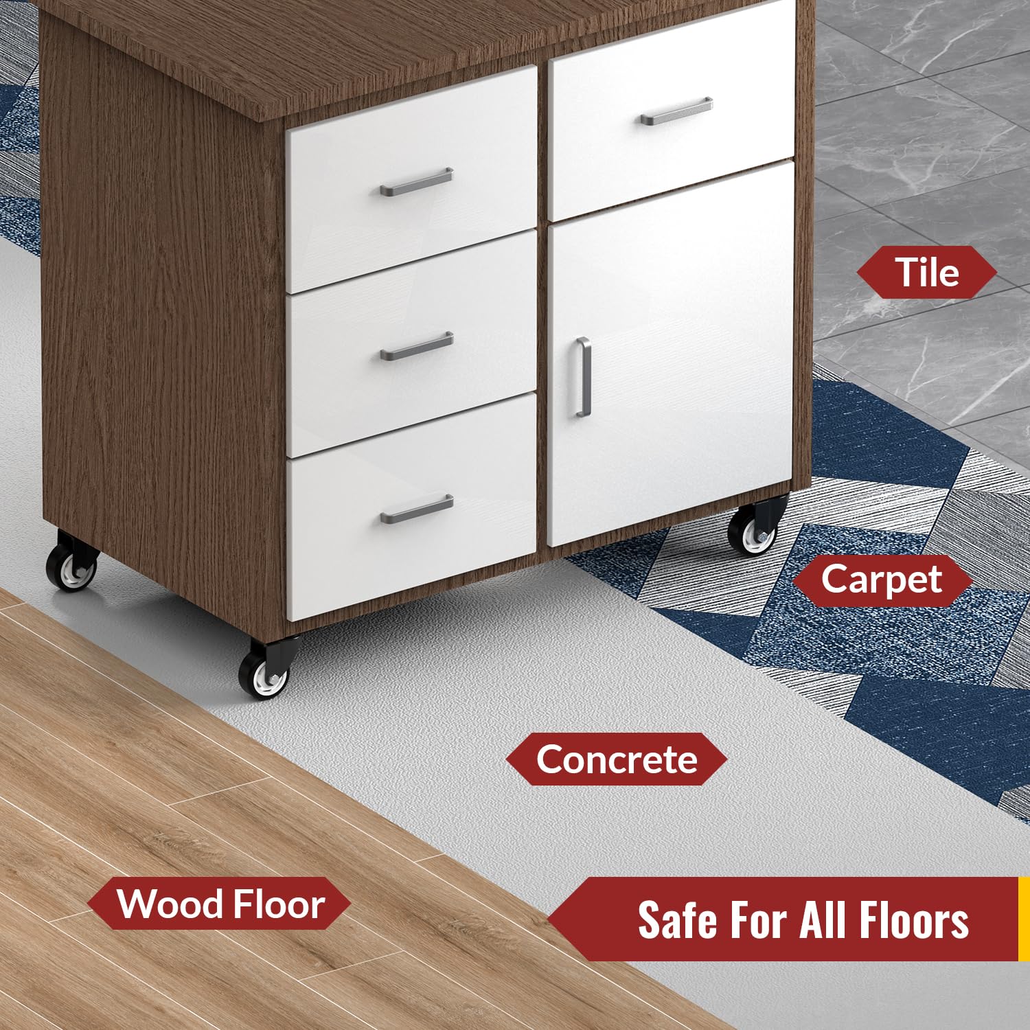 3 in Plate Casters Black without Brake