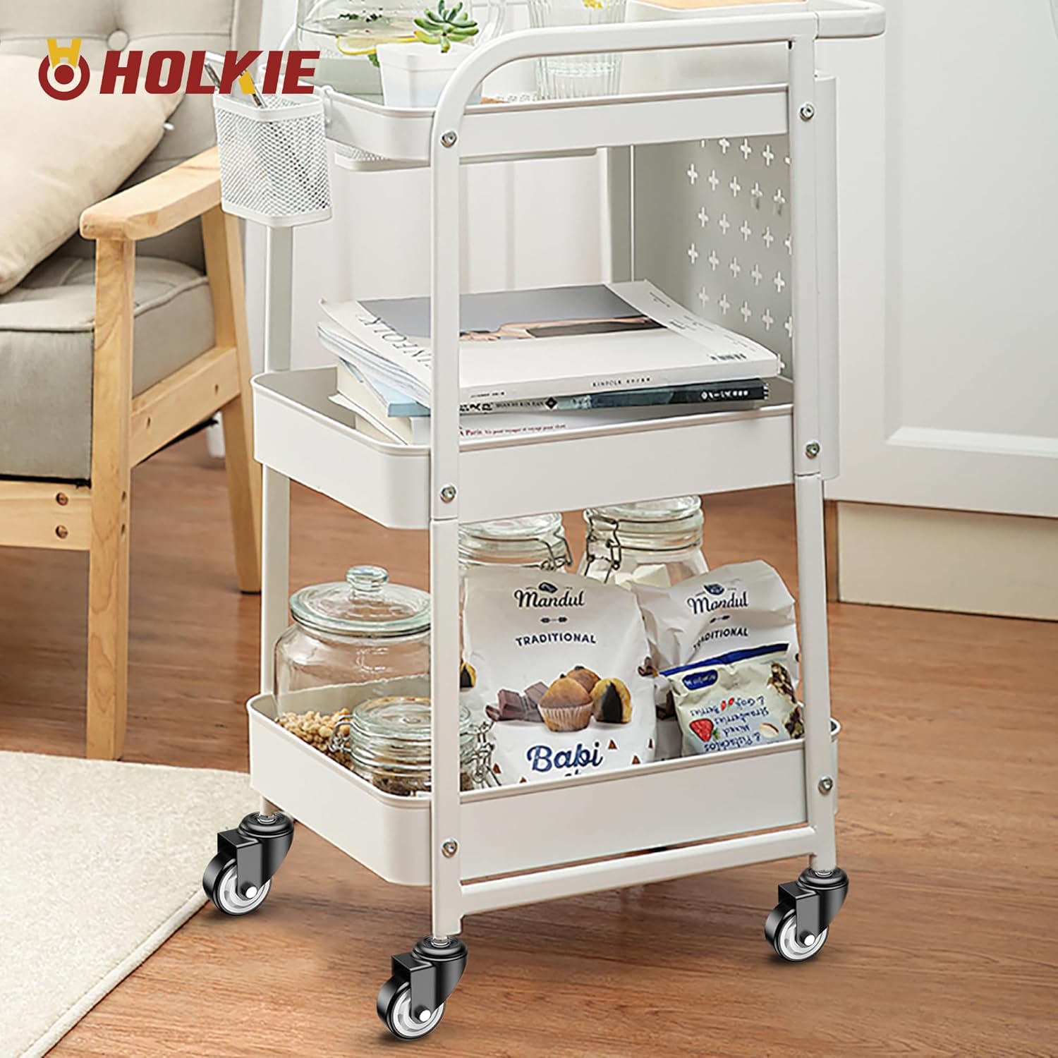 3 in Stem Casters Black without brake 3/8" -16 x 1"