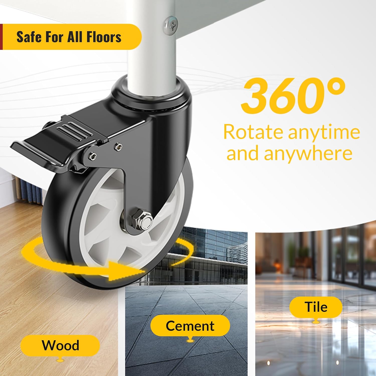 5 inch total lock black suitable wood and tile - Holkie