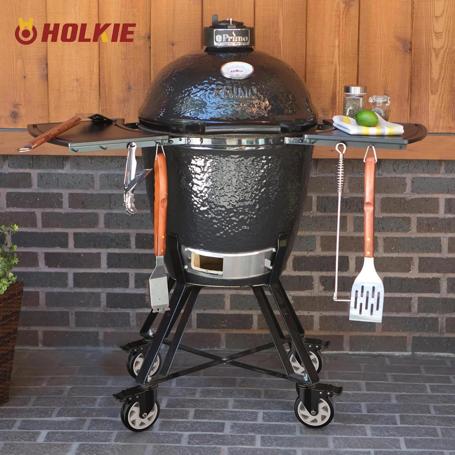 Grill stabilizer casters, high temp grill wheels, windproof locking caster - Holkie