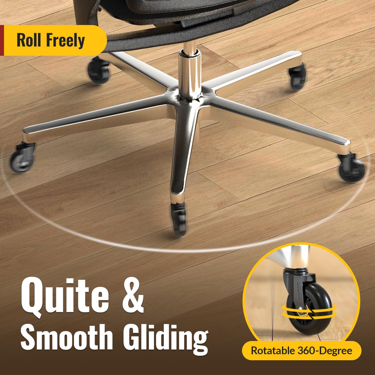 Black Office Chair Wheels 10x22mm