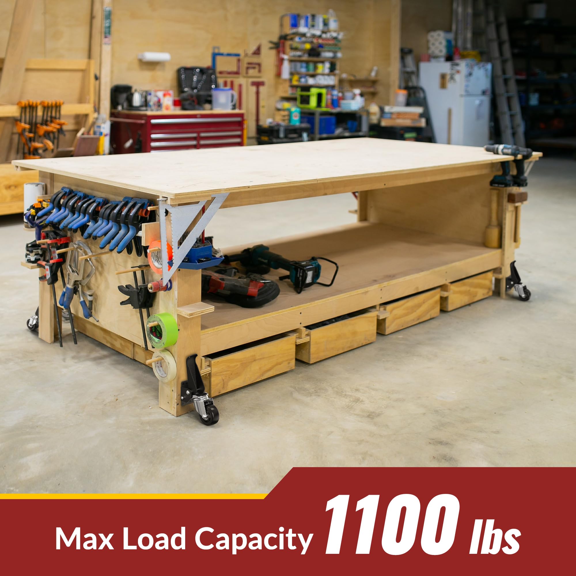 3 in Retractable Casters with Lifting and Lowering Function