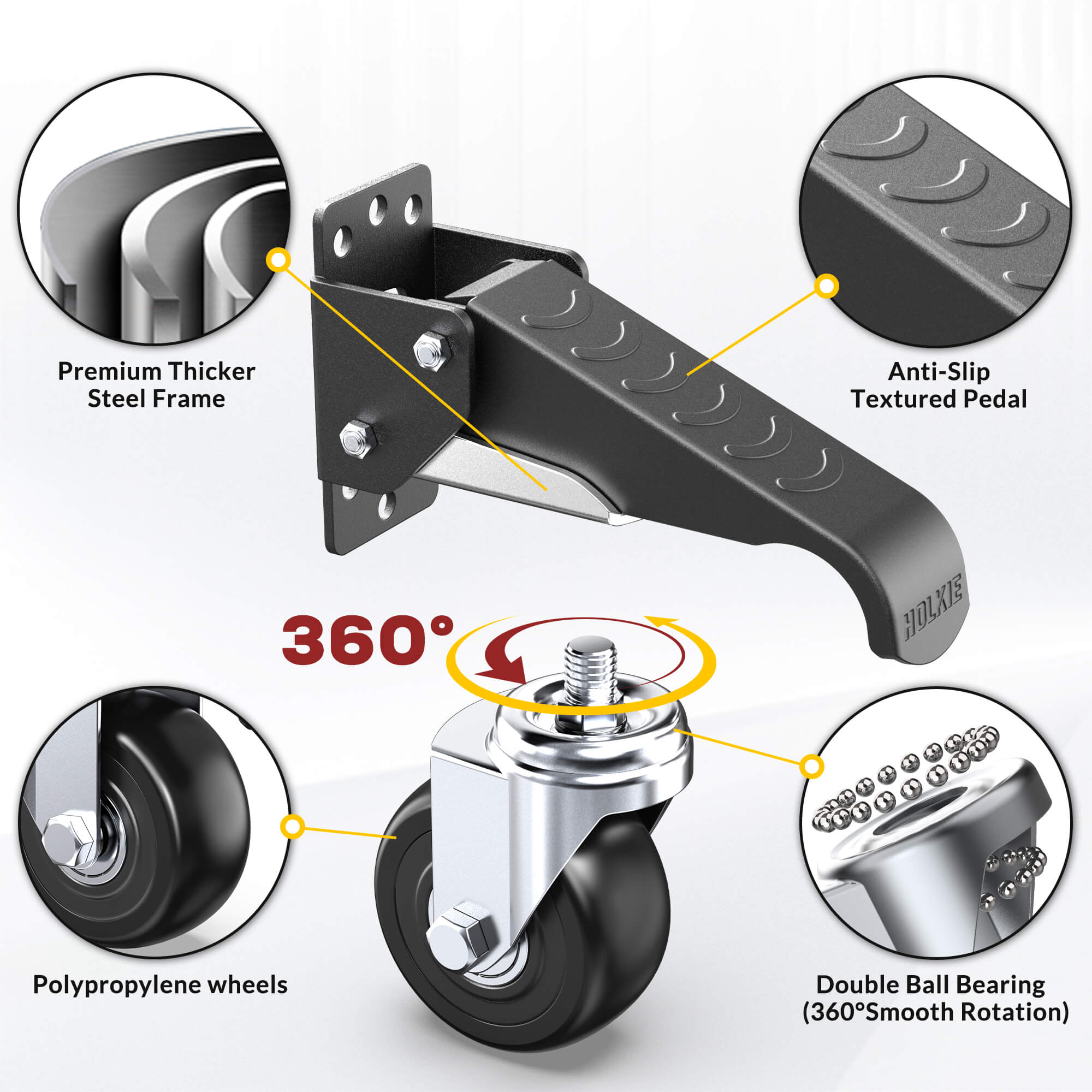 Retractable Casters with Lifting and Lowering Function