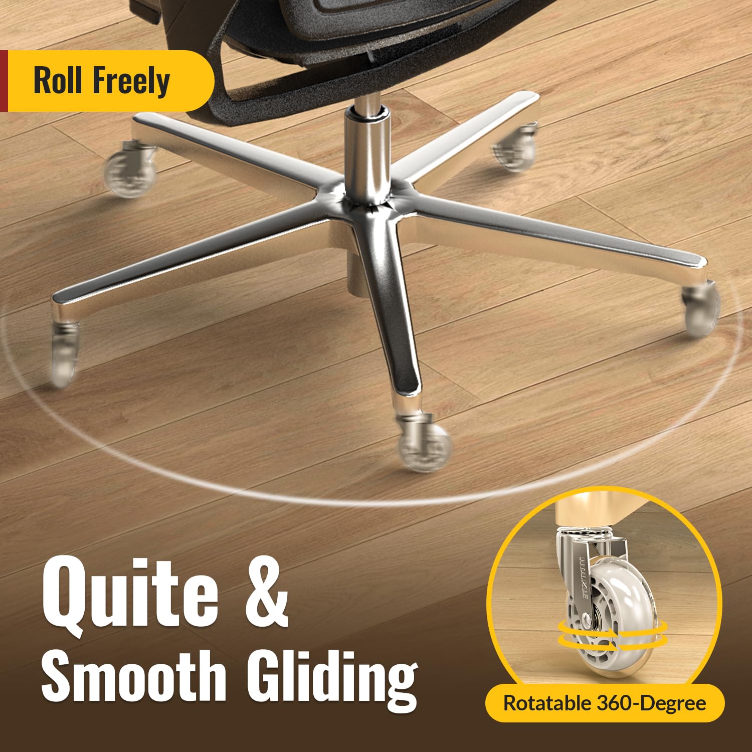 Silver Office Chair Wheels 11x22mm