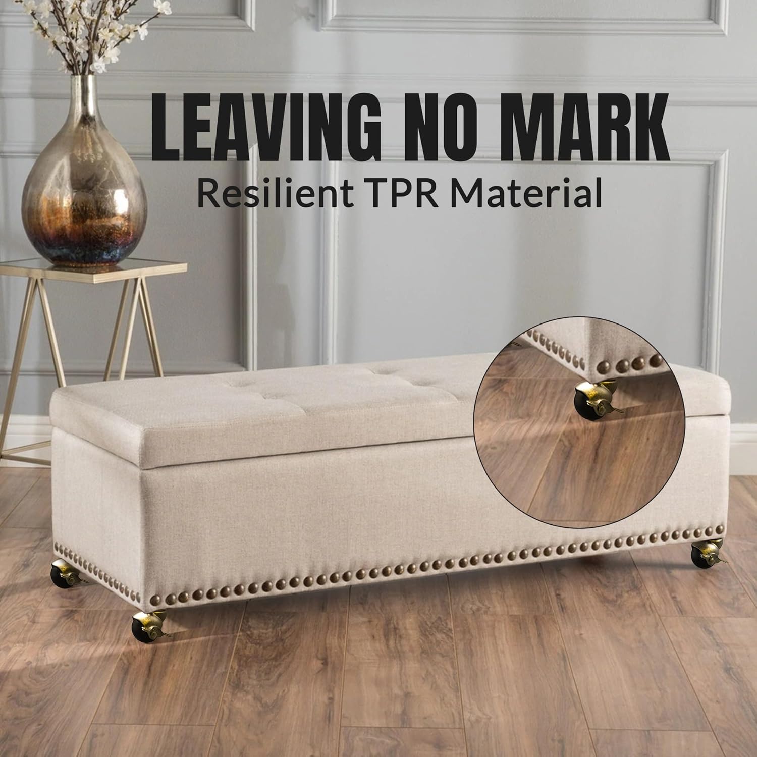 2 in Ball Plate Casters Brass with Brake