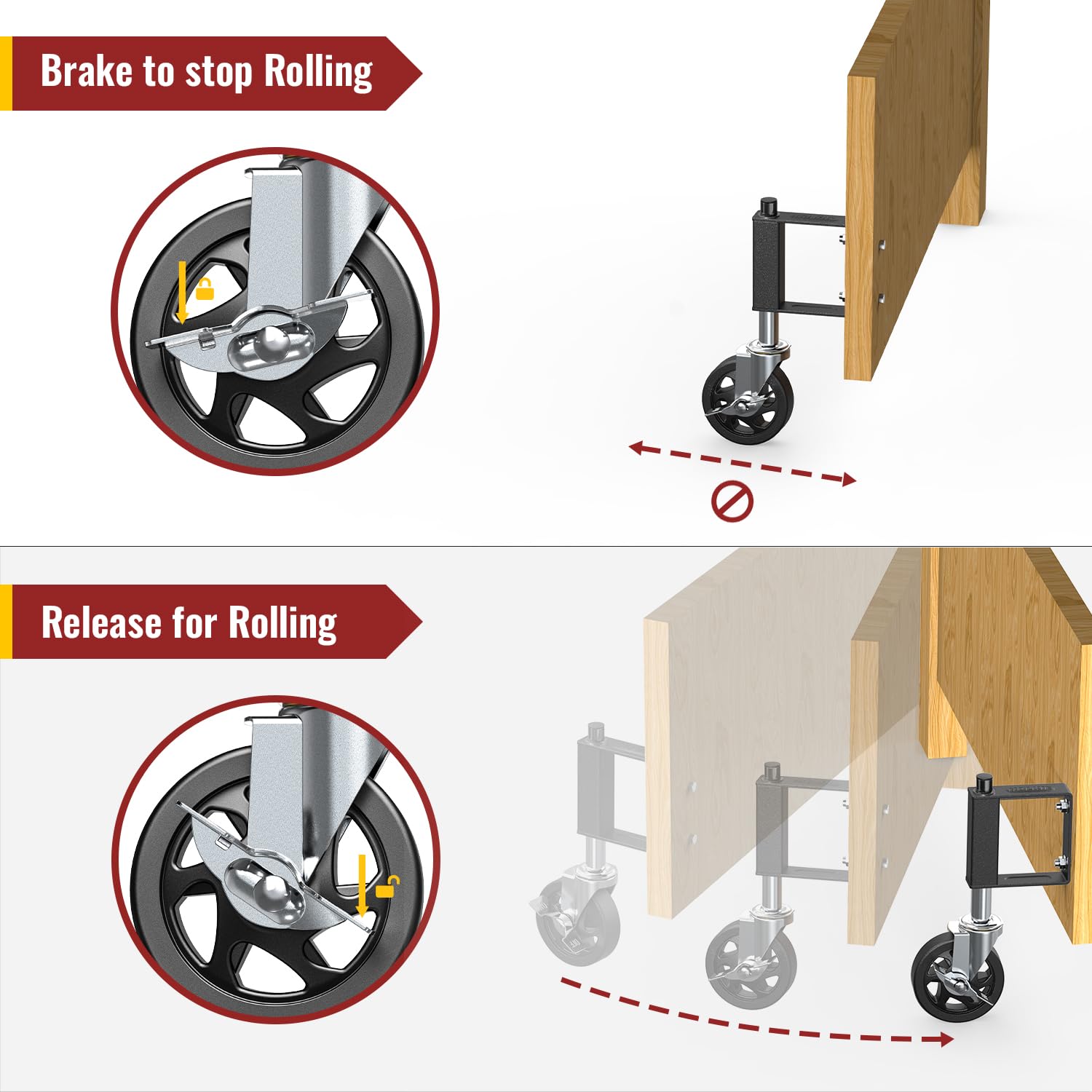 4 in Heavy Duty Gate Wheel with Built-in Spring Loaded