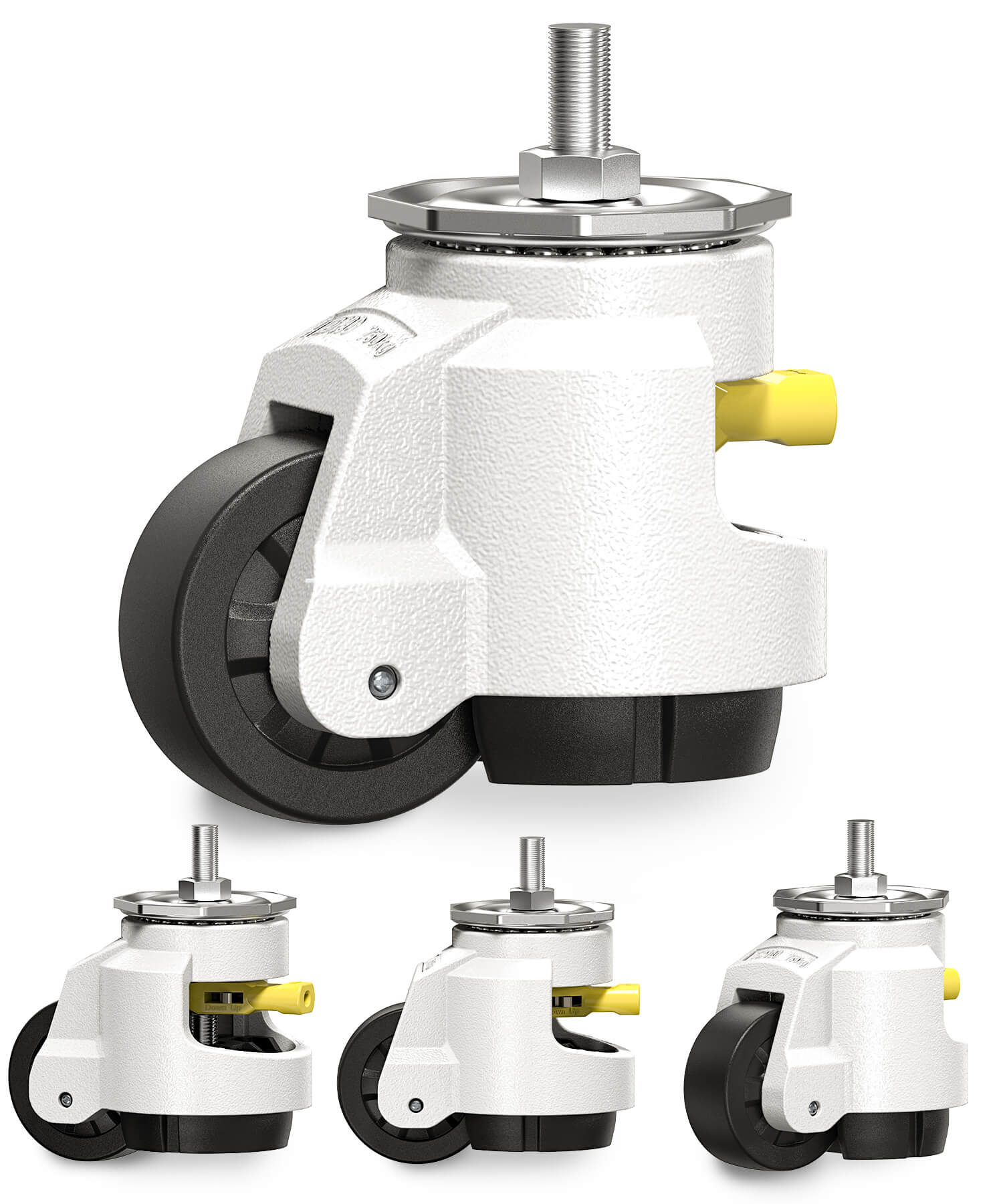 Leveling casters with threaded stem TD100 heavy duty adjustable leveling wheel - Holkie