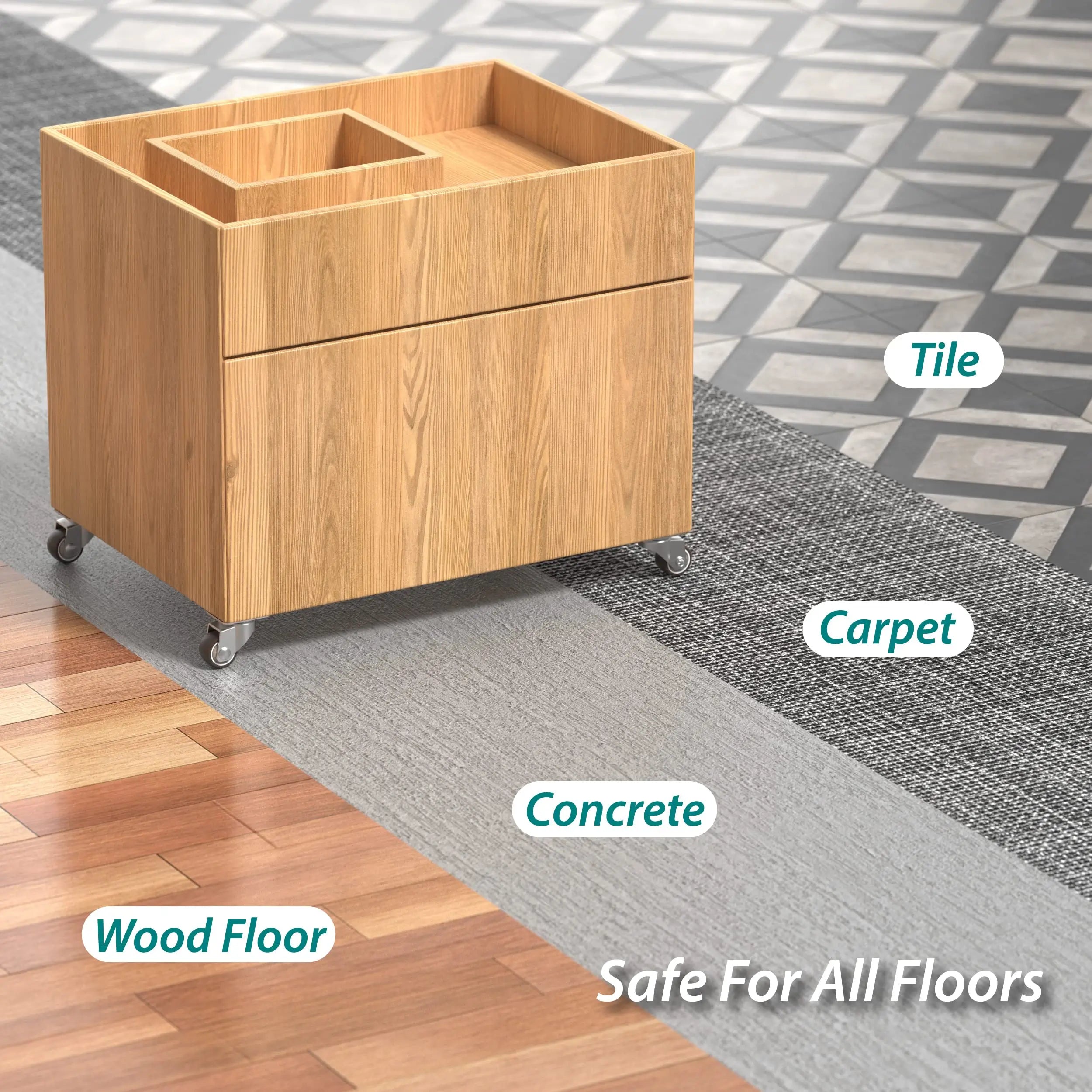 1 in Plate Casters Brown without Brake