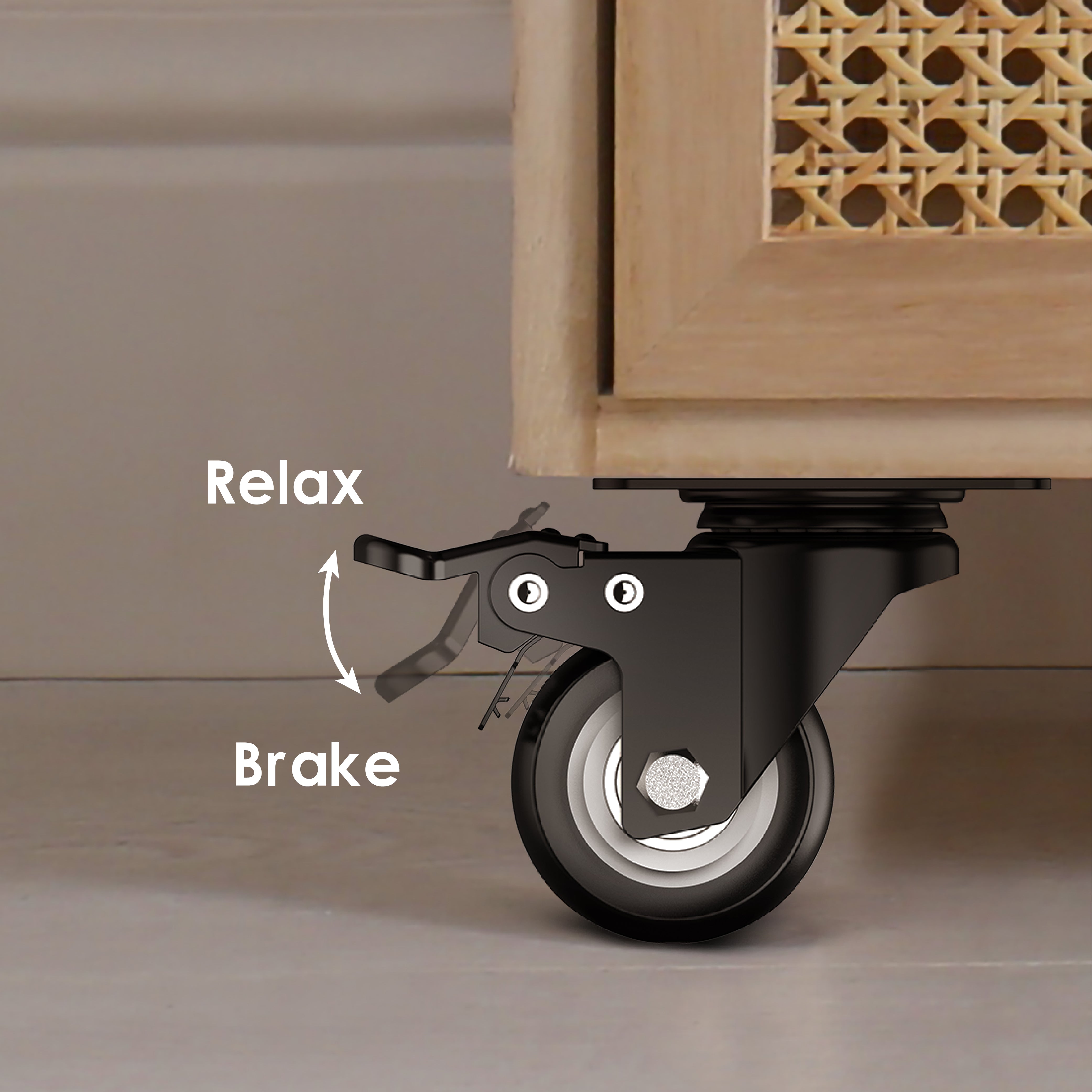 2 inch total lock caster relax and brake - Holkie