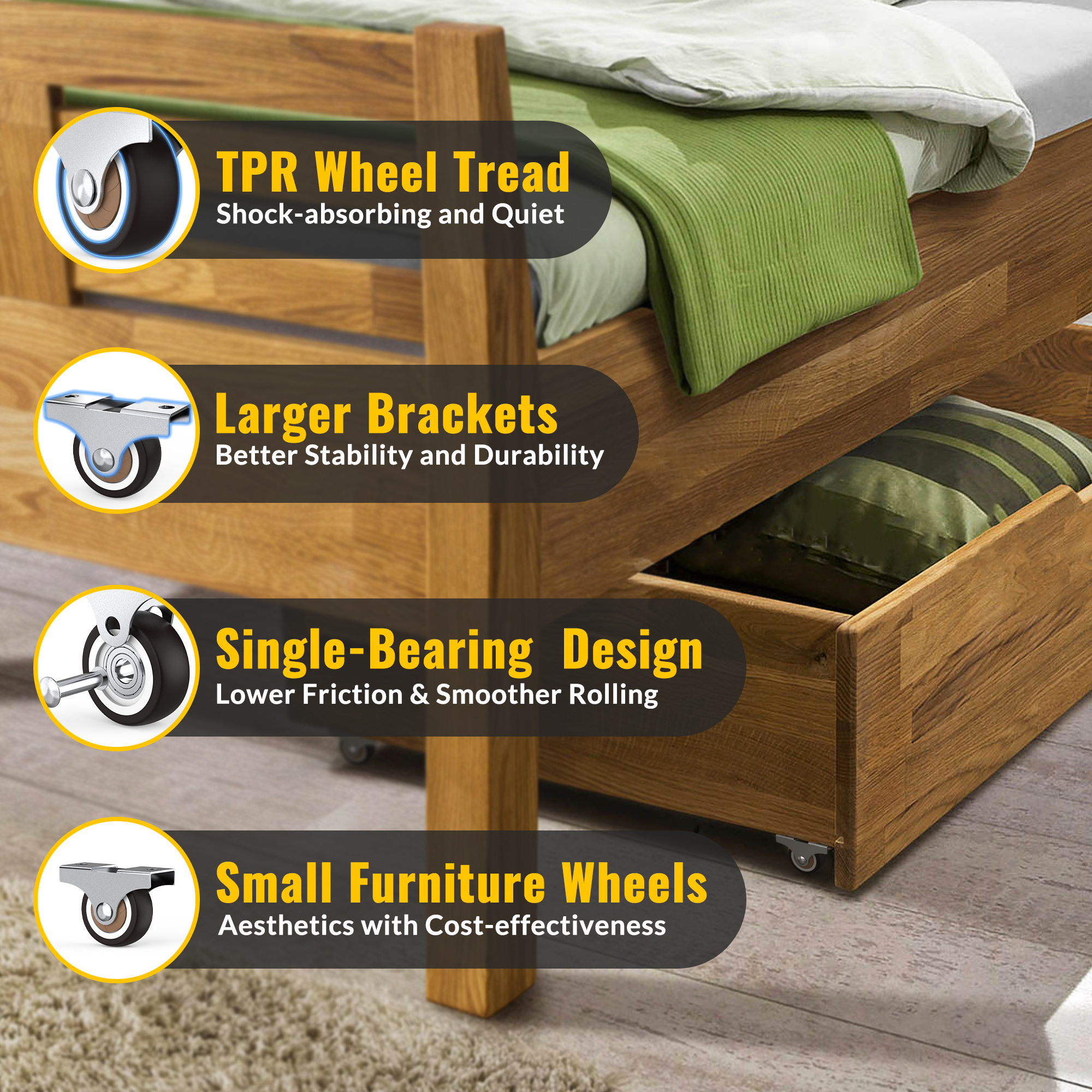 1.25 in Rigid Fixed Caster