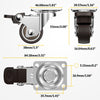 1.5 in Plate Casters Brown (2 Brake & 2 No Brake)