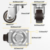 1.5 in Plate Casters Brown (2 Brake & 2 No Brake)