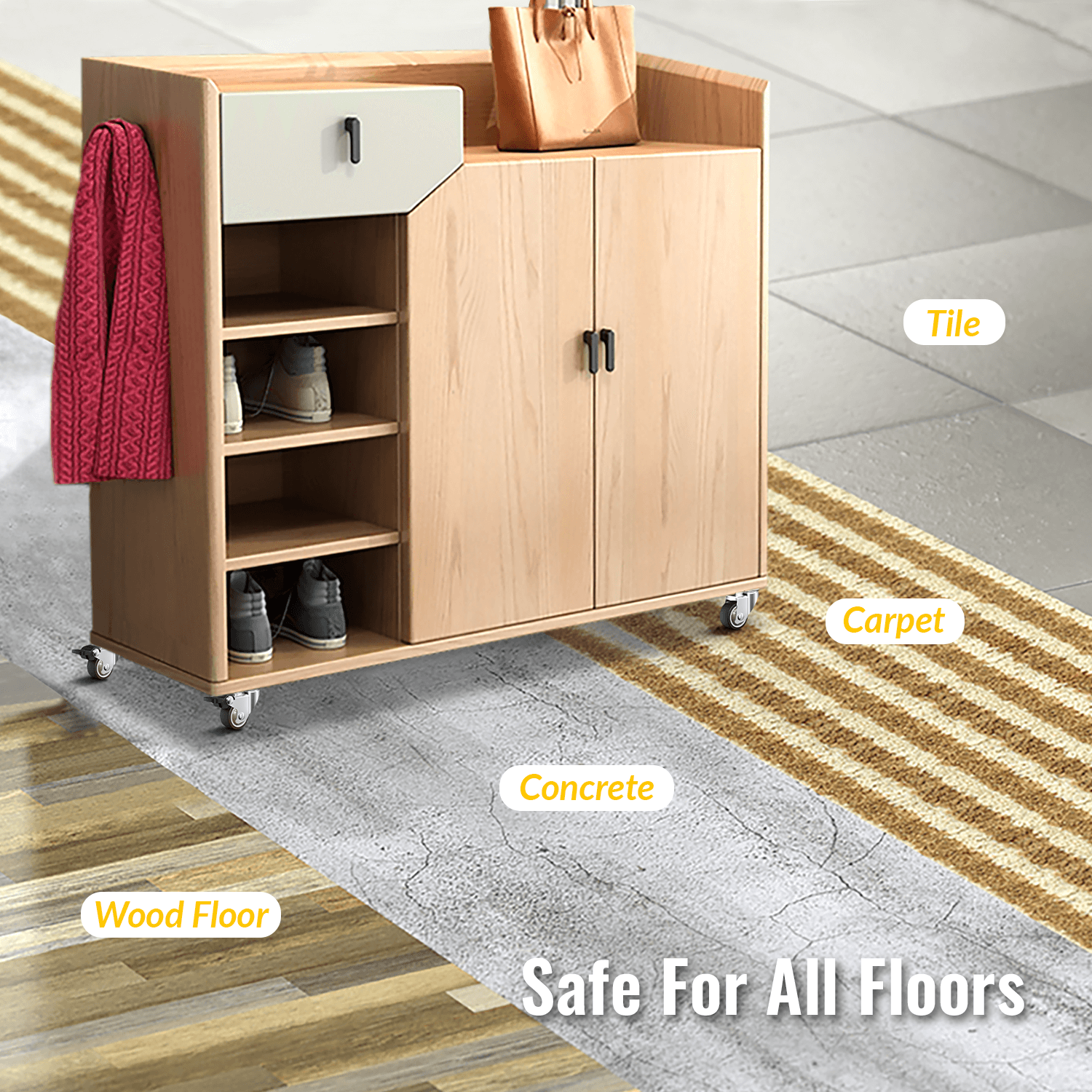 1.5 in Plate Casters Brown (2 Brake & 2 No Brake)