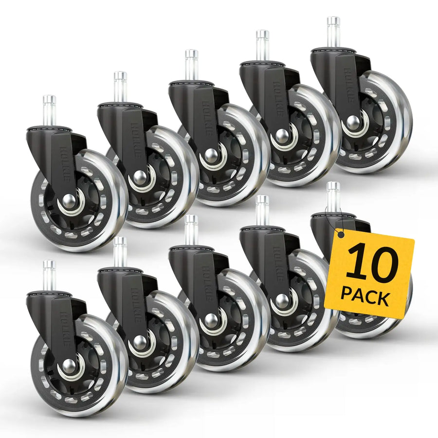 Transparent Office Chair Wheels 11x22mm (Set Pack)
