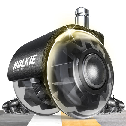 Black Office Chair Wheels Dual Casters 11x22mm