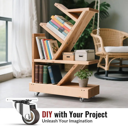 1 in Plate Casters Brown without Brake (Set of 8)