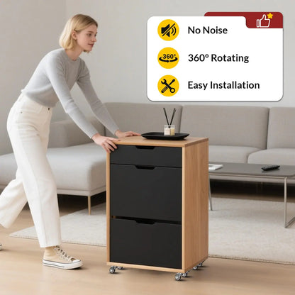 1 in Plate Casters Brown without Brake (Set of 8)