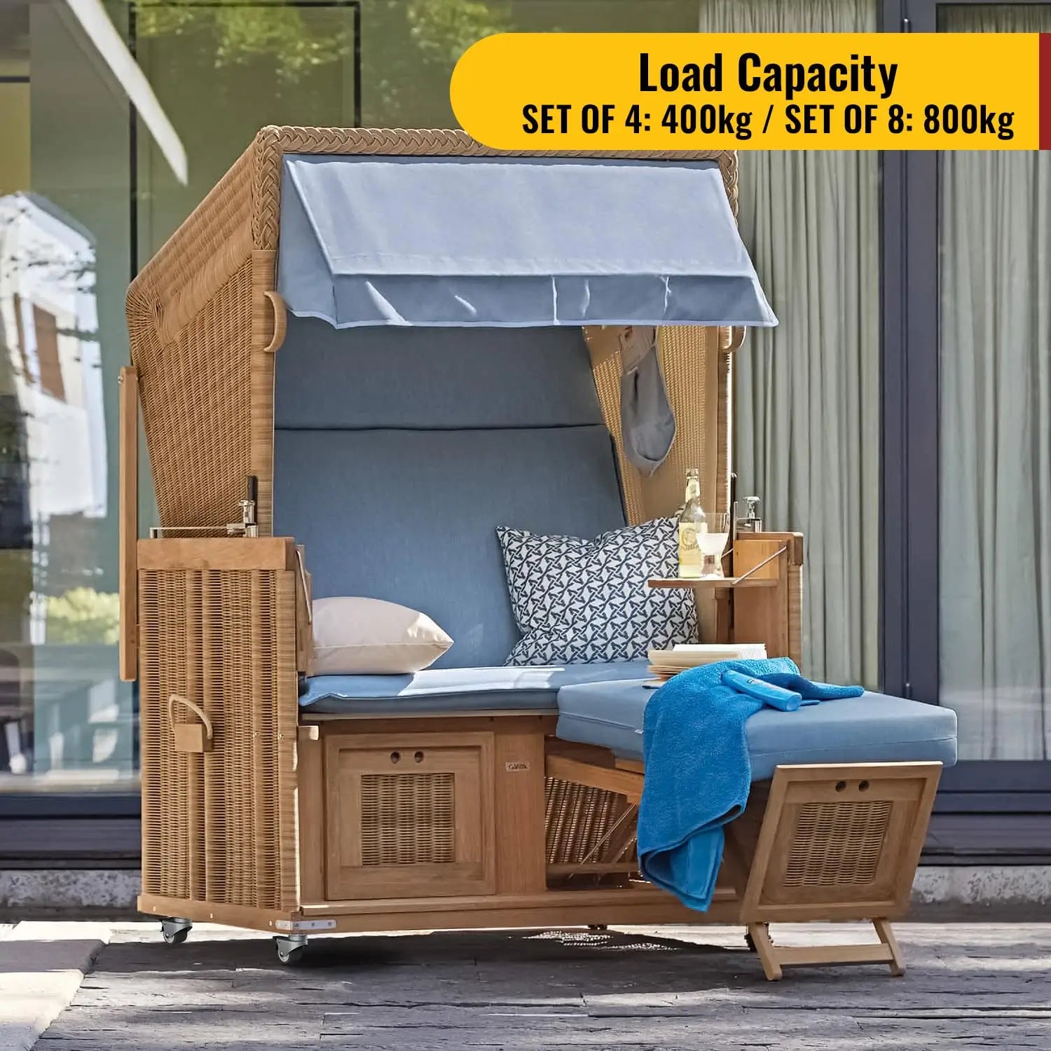 2 in Double Plate Casters Grey (2 Brake & 2 No Brake)