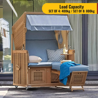 2 in Double Plate Casters Grey (2 Brake & 2 No Brake)