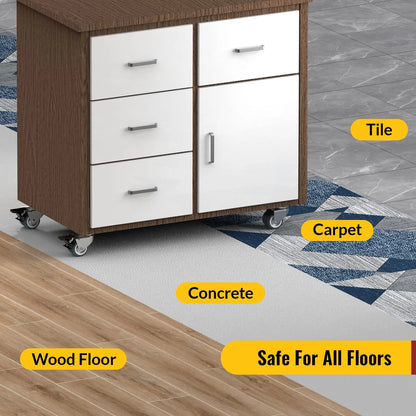 2 in Double Plate Casters Grey (2 Brake & 2 No Brake)