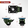 Dimension of 2.5-inch low center of gravity caster with brake - Holkie USA