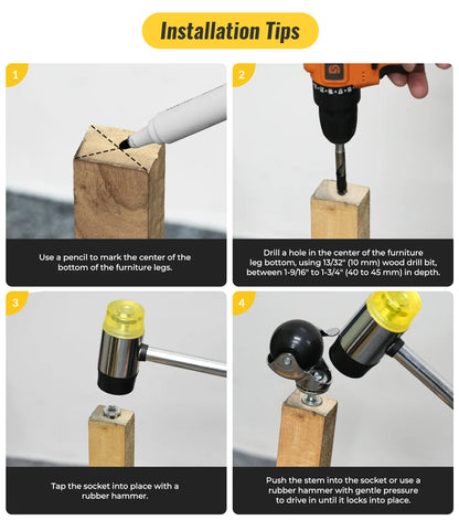 2 inch ball caster grip ring stem installation