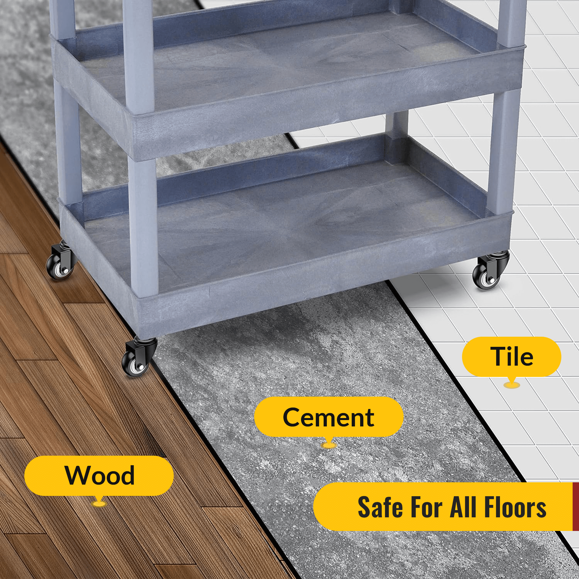 Stem caster suitable for wood and tile, non-marking wheels, hardwood floor safe casters - Holkie