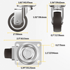 2 inch plate caster brown dimension details - Holkie