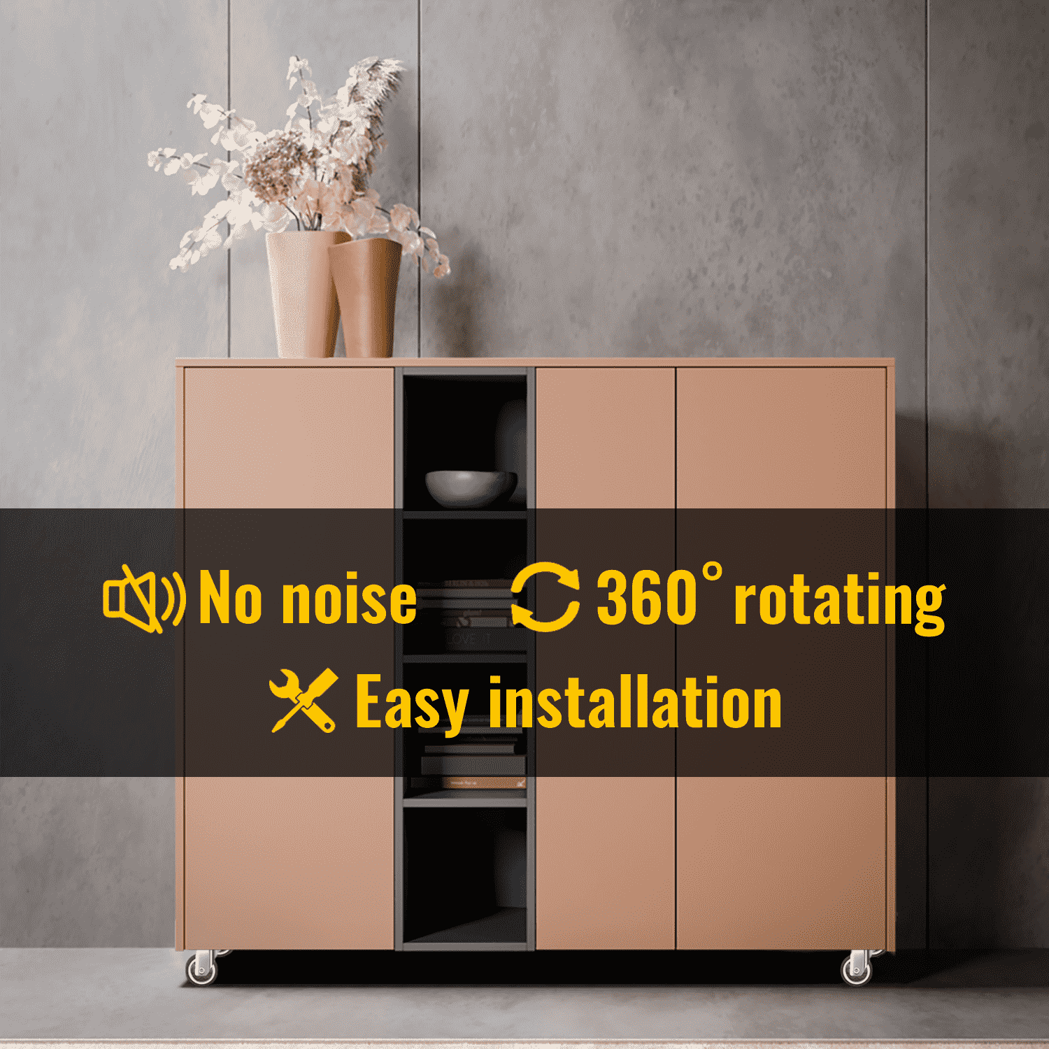 2 inch brown plate caster no brake, no noise, easy installation