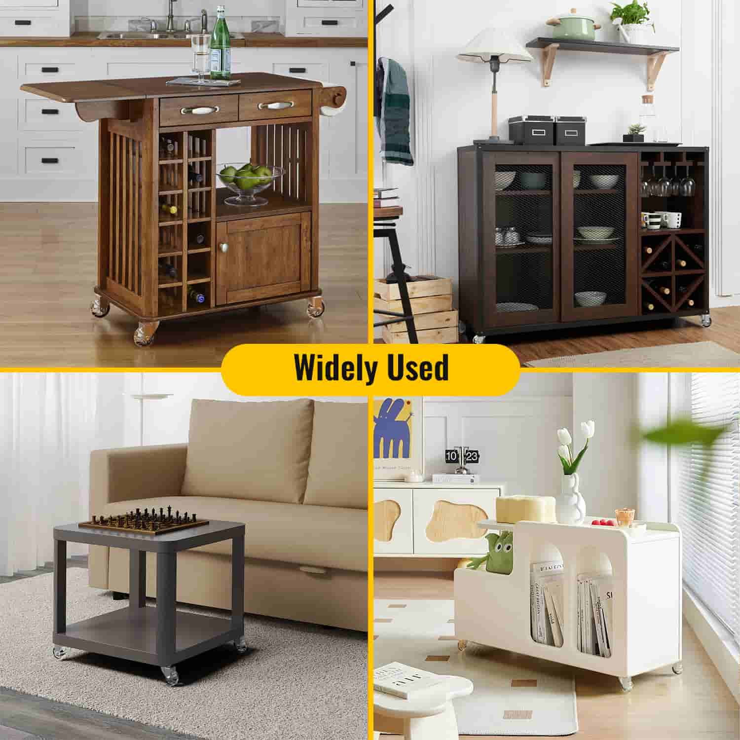 2-inch transparent furniture casters widely used on multiple floor types (hardwood, carpet) - Holkie