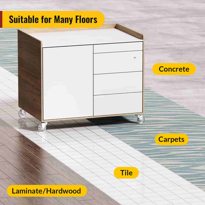 2-inch clear polyurethane plate casters for smooth-rolling furniture mobility on hardwood, tile and carpet floors - Holkie