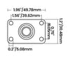 2 inch plate caster vintage style for furniture plate dimension