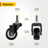 2 inch stem caster no brake 3/8