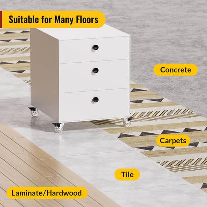 2 in Clear Furniture Plate Casters with Brake