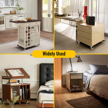 2 in Clear Furniture Plate Casters with Brake