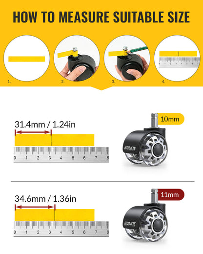 2 Inch Office Chair Wheels Replacement Set