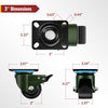 Dimension of 3-inch low center of gravity caster with brake - Holkie USA