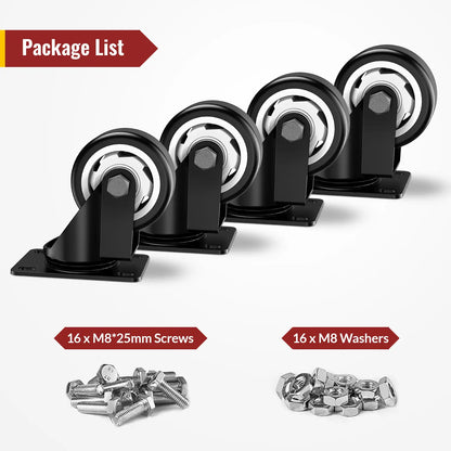 3 in Swivel Plate Casters