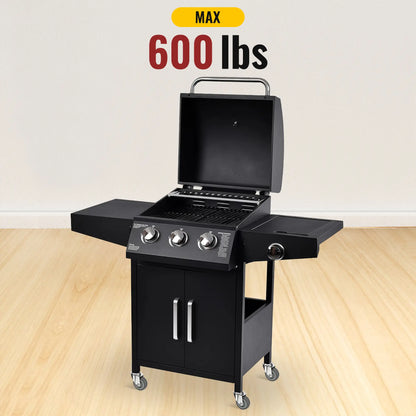 Grill with 3 inch stem caster wheel no brake gray load capacity 600 lb