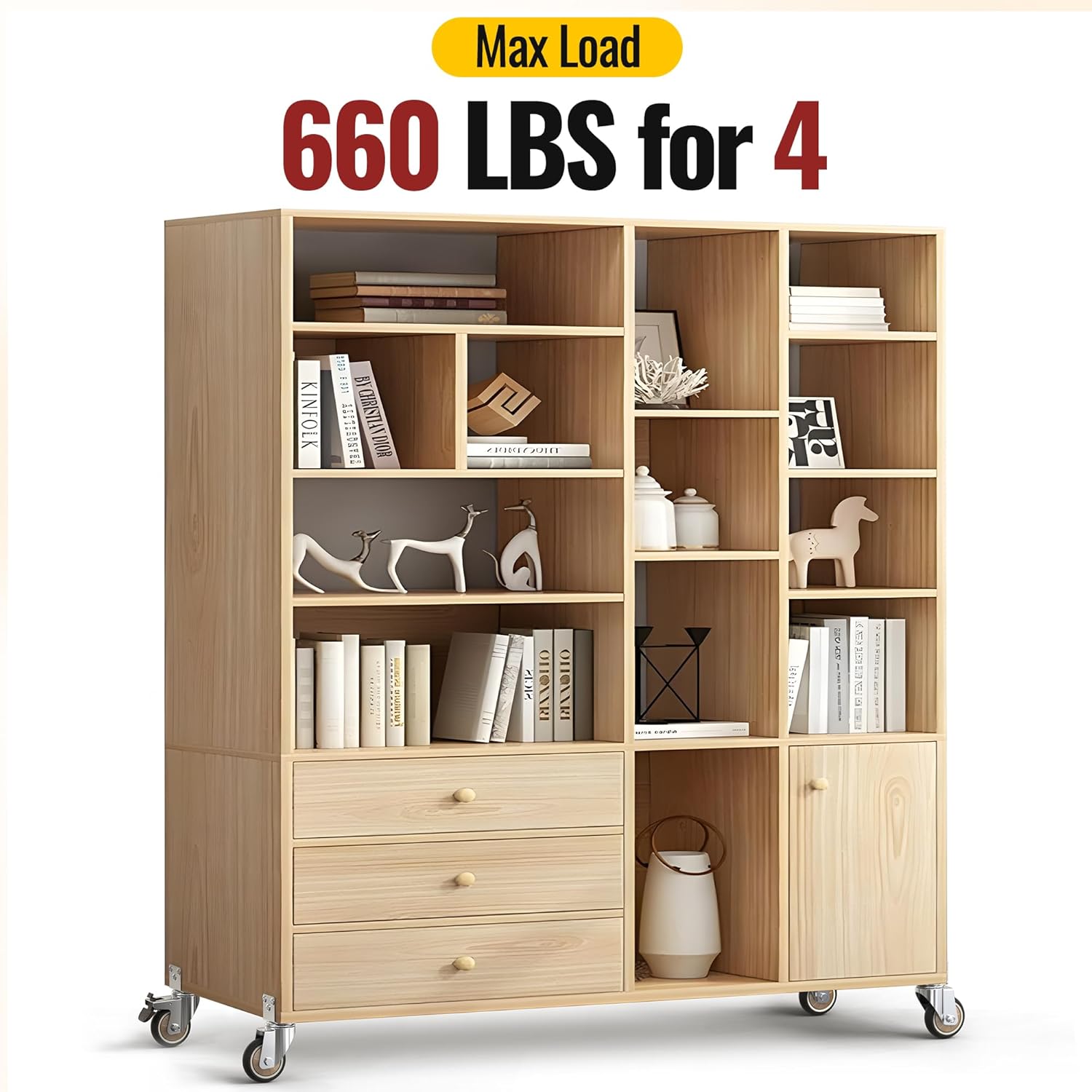 3 inch L-shaped casters supporting 660lbs load capacity