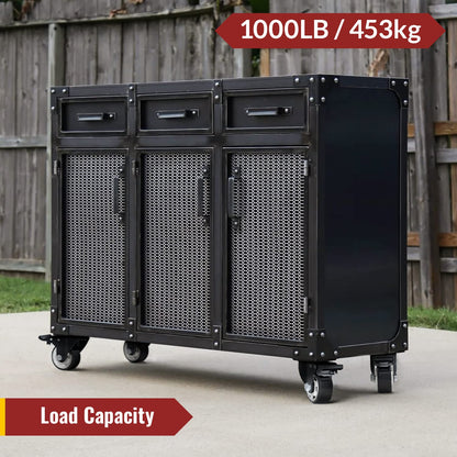 3 in Plate Casters Black with Brake