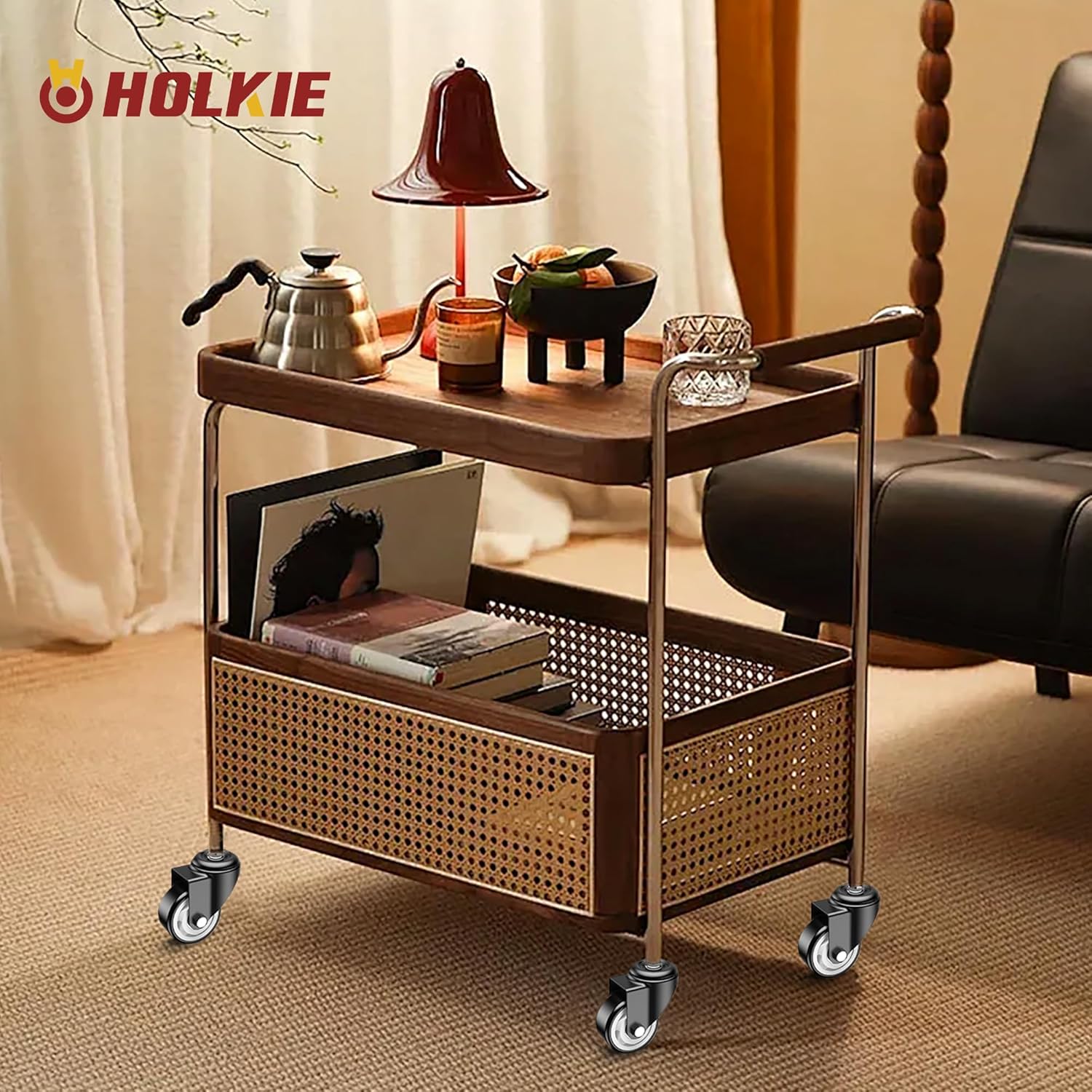 3 in Stem Casters Black without brake 3/8" -16 x 1"