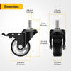 3 in Stem Casters Black Total Lock 3/8