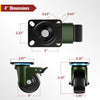 Dimension of 4-inch low center of gravity caster with brake - Holkie USA