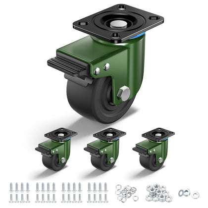 4-inch low center of gravity caster with brake for heavy-duty industrial equipment – Holkie USA
