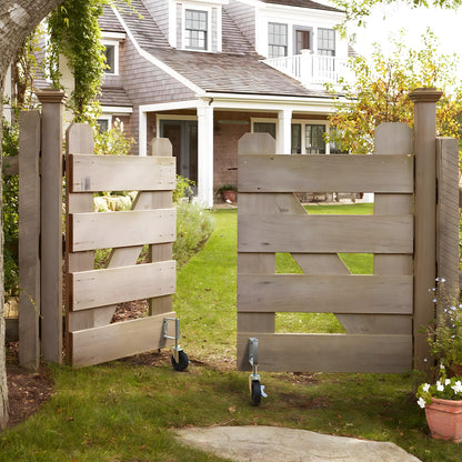 Spring loaded 4 inch gate wheel with side brake, outdoor use on garden fence, yard gate, and driveway gate - Holkie